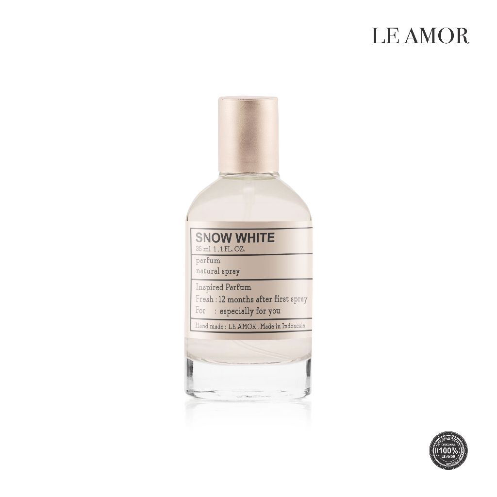 PARFUM UNISEX AROMA SNOW WHITE / LE SNOWA CRYSTAL - LE AMOR PARFUM- INSPIRED - BEST SELLER - BEST QU