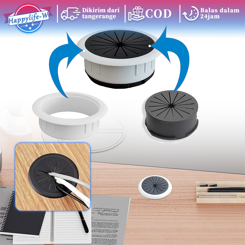 Tutup Gromet Lobang Kabel Meja 4pcs Penutup Lubang Kabel Meja Silikon Tutup Meja Kabel 60mm