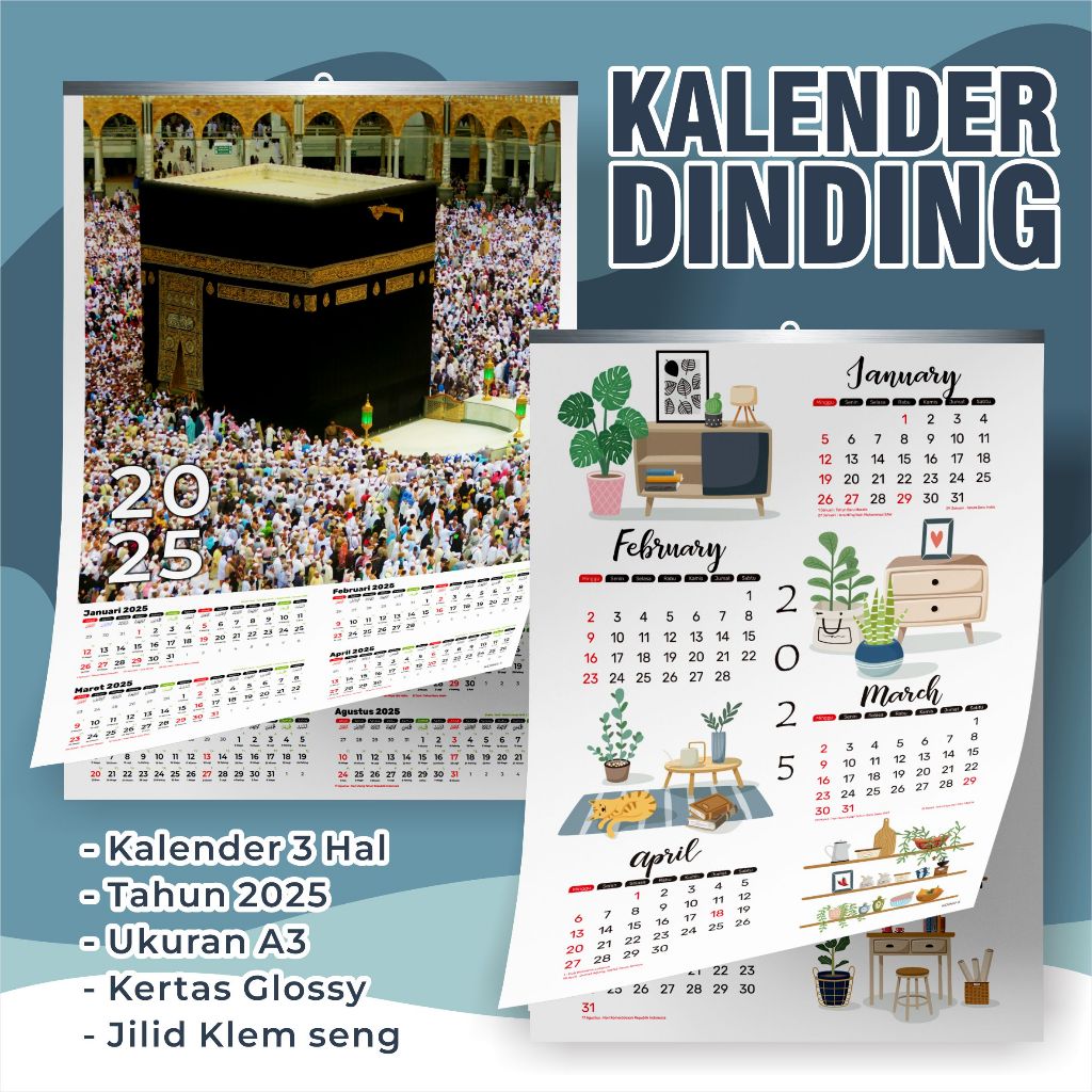 

Kalender dinding aesthetic - wall callendar - kalender gantung aesthetic 2025