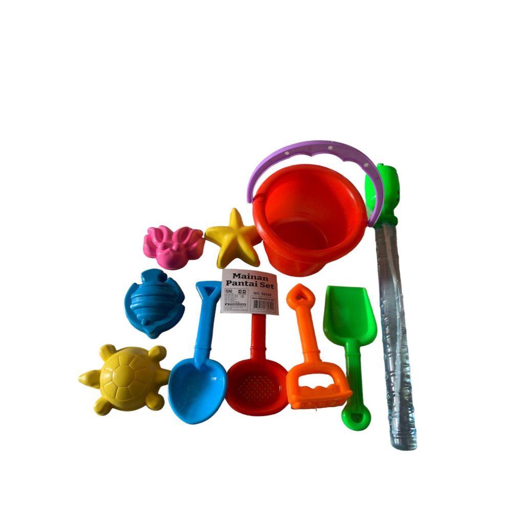 HLM - Mainan Pantai Set Ember - 58999 / Mainan Pantai Set + Gelembung Bubble Boba + Ember Pantai/ Ce