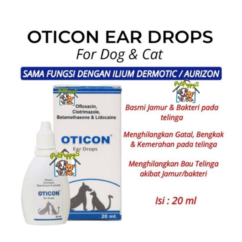 Oticon Ear Drops obat tetes pembersih telinga hewan