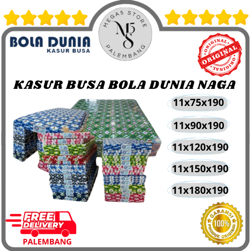 Kasur Busa Bola Dunia Naga - 11x75x190 / 11x90x190 / 11x120x190 / 11x150x190 / 11x180x190 Matras Tid