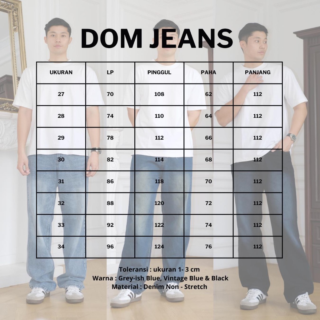 RB4 LADOUCE - Dom High Waist Loose Jeans Celana Baggy Jeans Pria