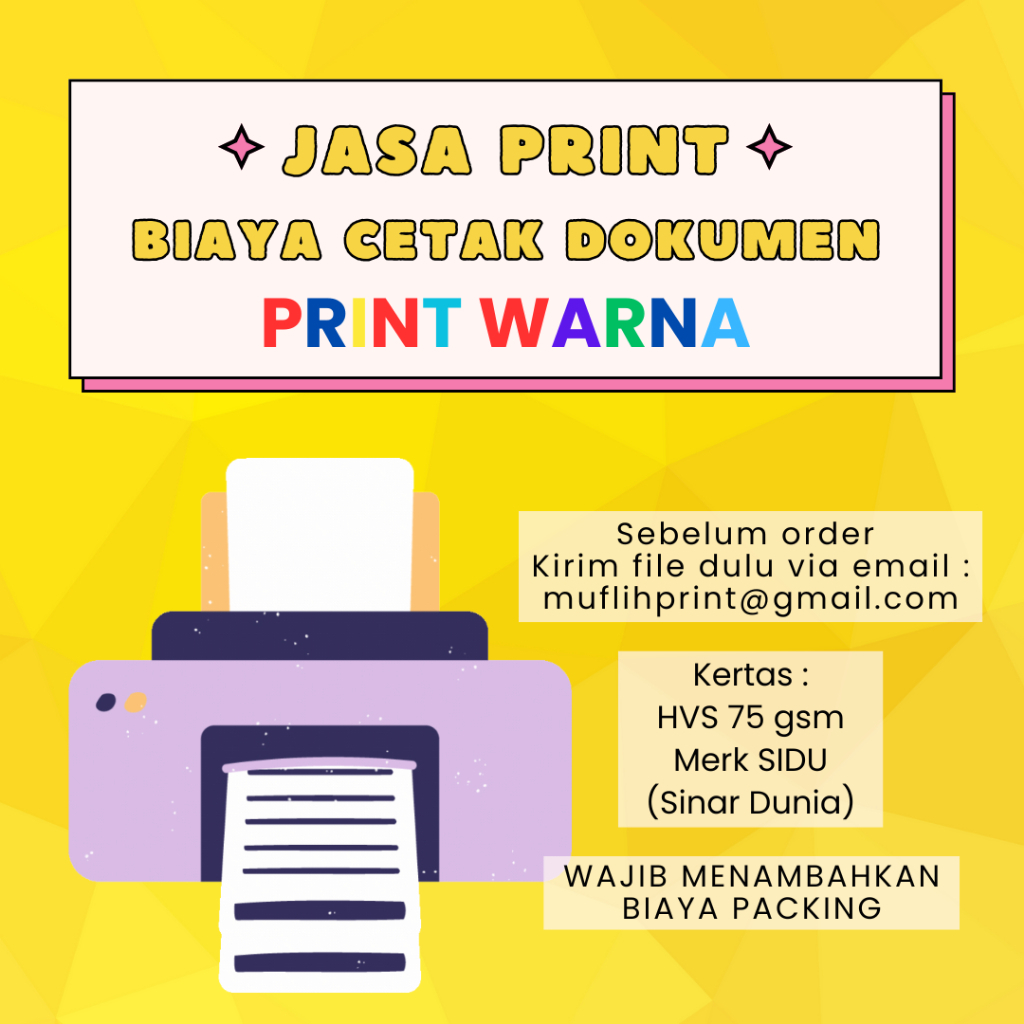 

Cetak Murah dan Cepat A4 Dokumen Warna