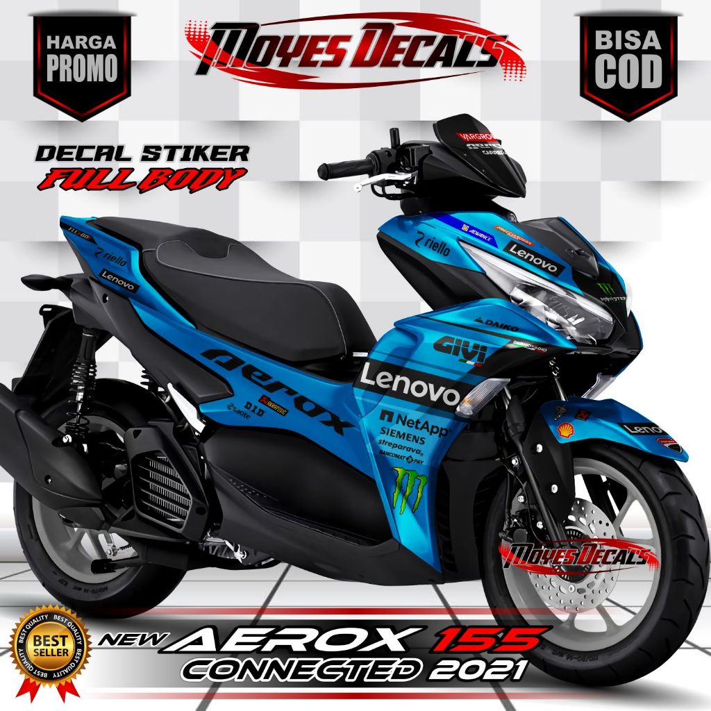 Decal sticker NEW AEROX CONNECTED 2021 / Sticker Fullbody NEW AEROX CONNECTED 2021