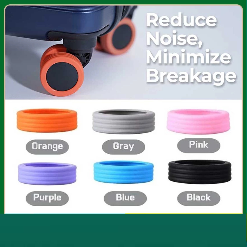 1Pcs Silikon Pelindung Roda Koper 360 Luggage Trolley Wheel Kursi Silikon Protector Karet Ring Pengg