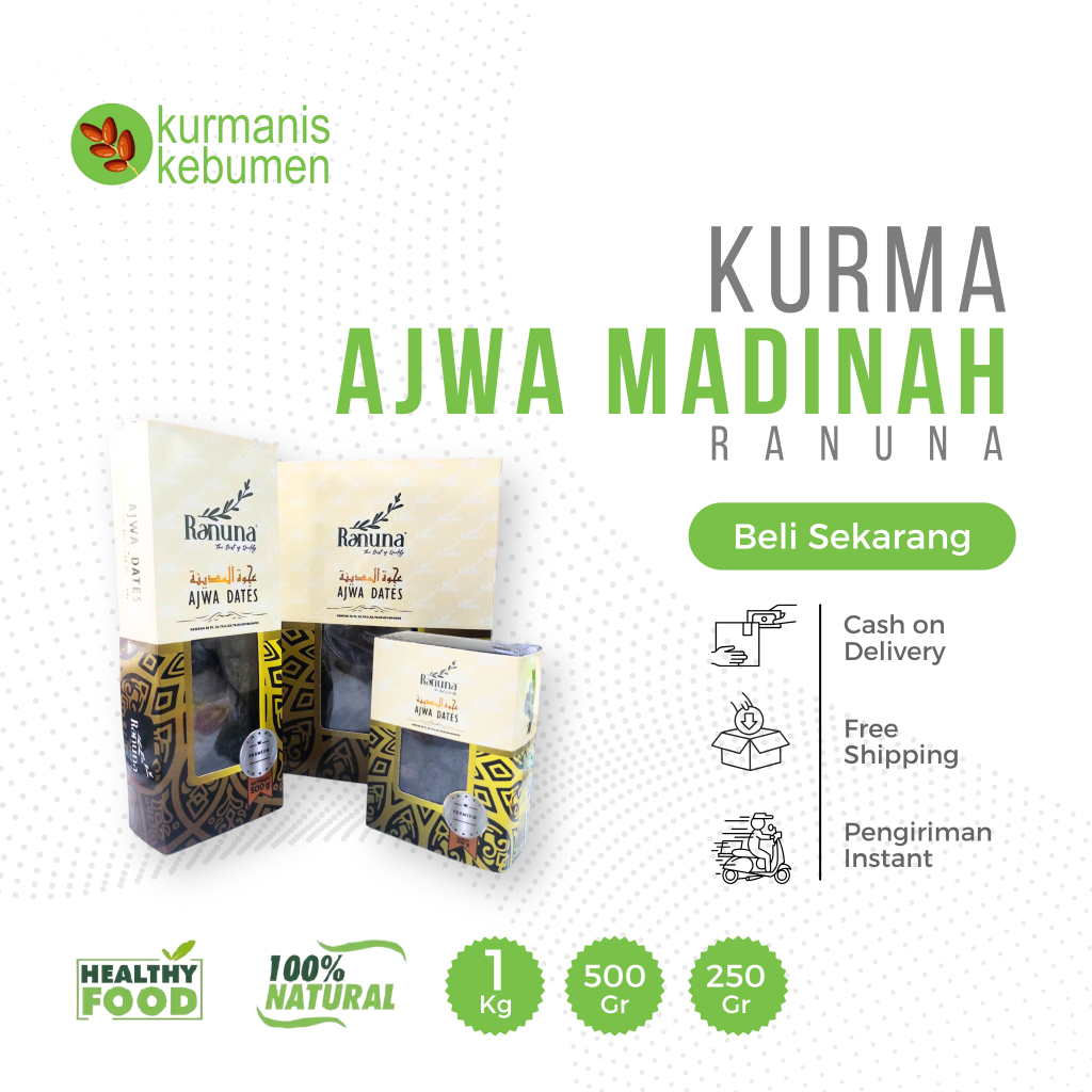

Kurma Ajwa Ranuna 1kg Grade Premium Organic