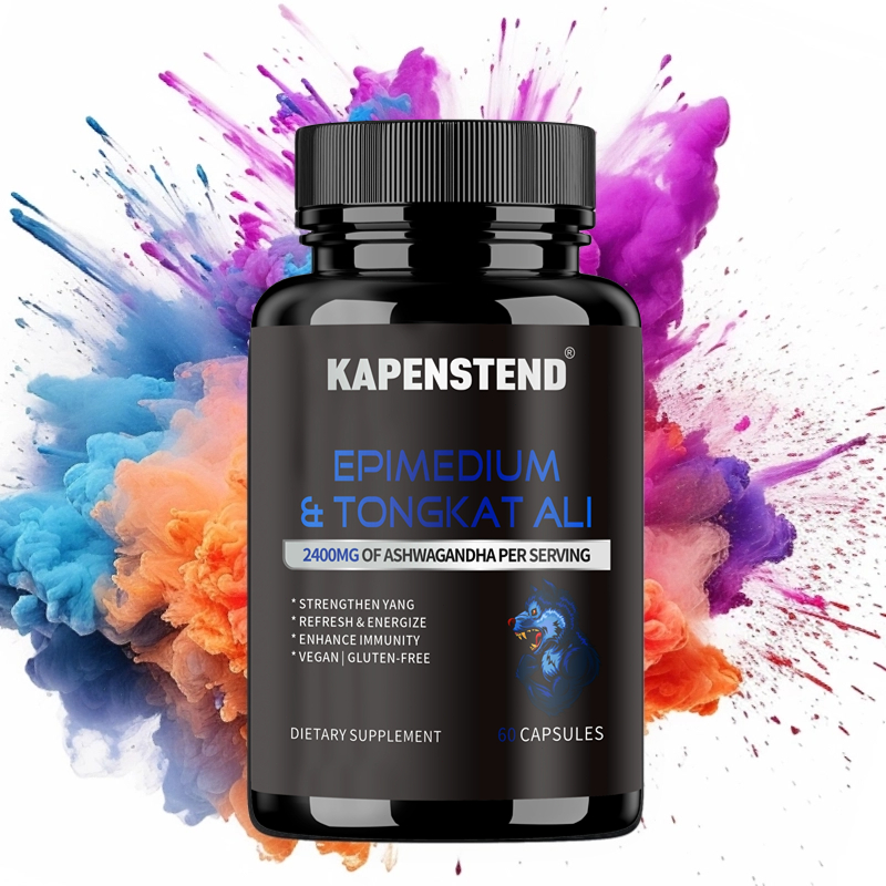 KAPENSTEND Horny Goat Weed + Tongkat Ali - Menyegarkan & Memberi Energi, 250mg Horny Goat Weed & 2,4