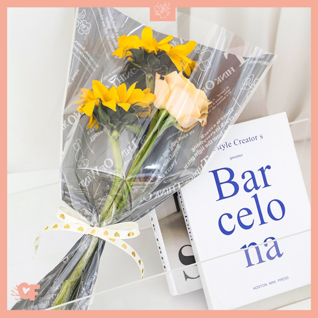 

50 LEMBAR Plastik Single Wrapping BIG Quotes Single Flower Wrapping Plastic Single Flowers Cellophane SF25