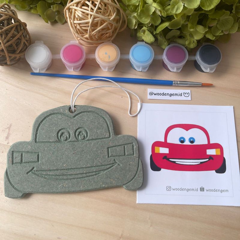 

DIY Wood Character Painting Kit Anak Hampers Lucu Melukis Kayu Karakter Cars Merah McQueen Gantung