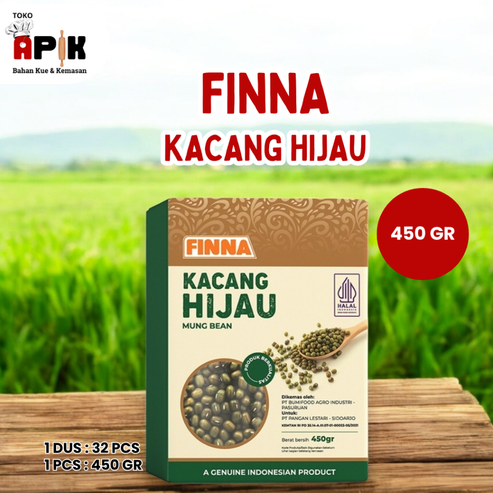 

FINNA Agri Kacang Tanah Kupas 400 gram / Finna Kacang Hijau / Mung Bean 450 gram