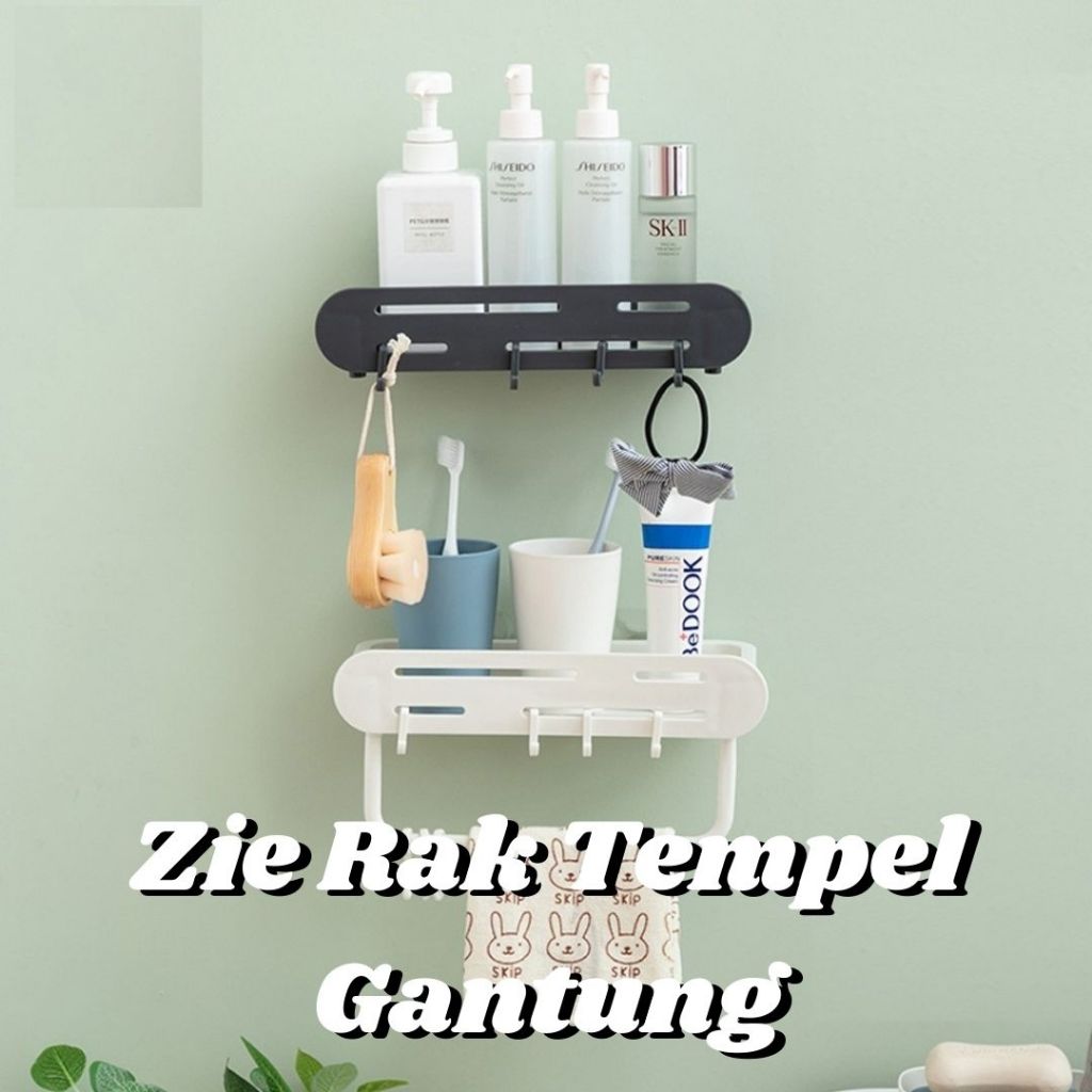 Rak Kamar Mandi Tempel Gantung Plastik Rak Sabun Rak Dapur
