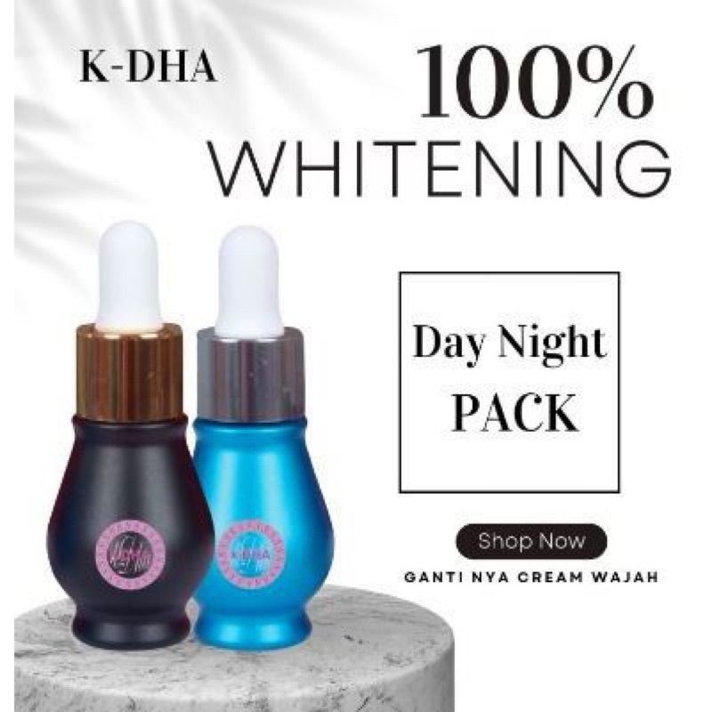 K-DHA PAKET SERUM WHITENING WITH SAFFRON paket siang dan malam