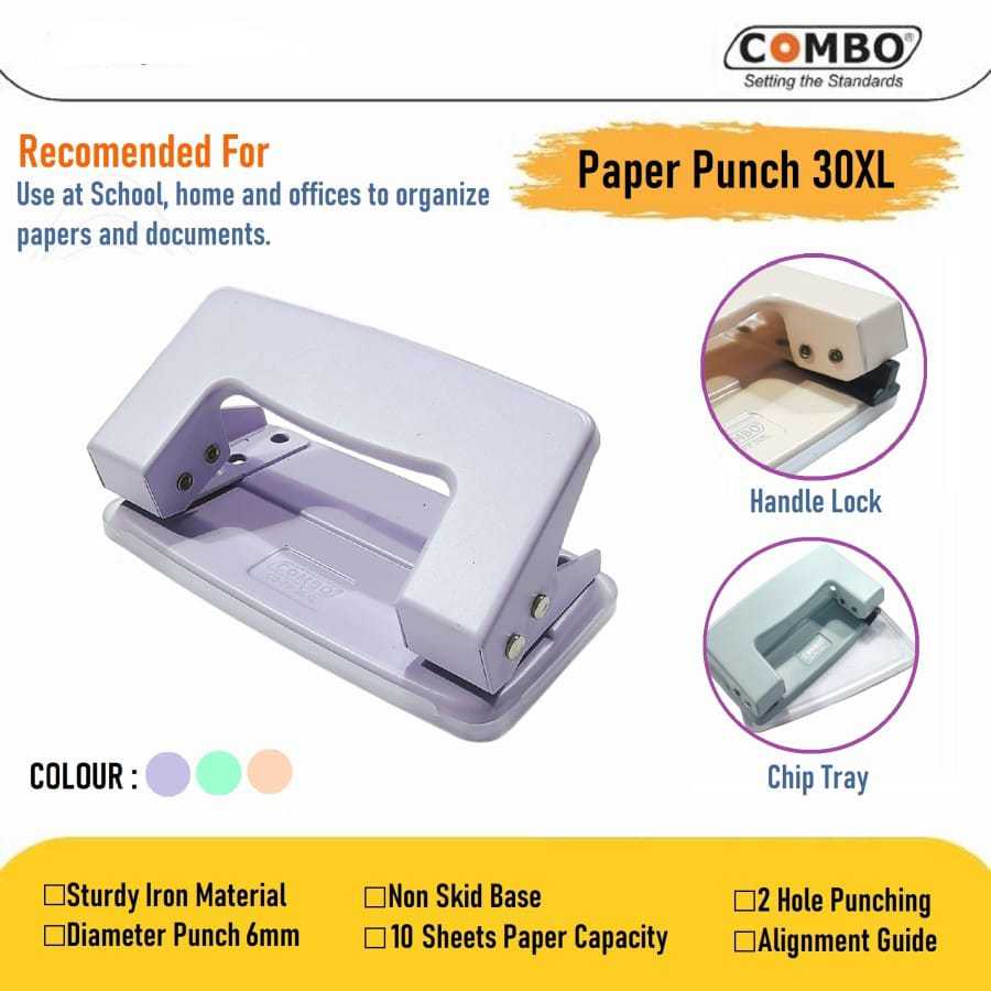 

Pembolong Kertas Kecil / Pelubang Kertas / Paper Punch 30XL Neo Combo