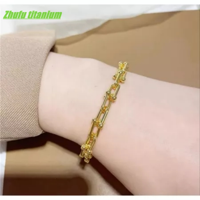gelang rantai Emas titanium Terbaru rantai Model Kotak