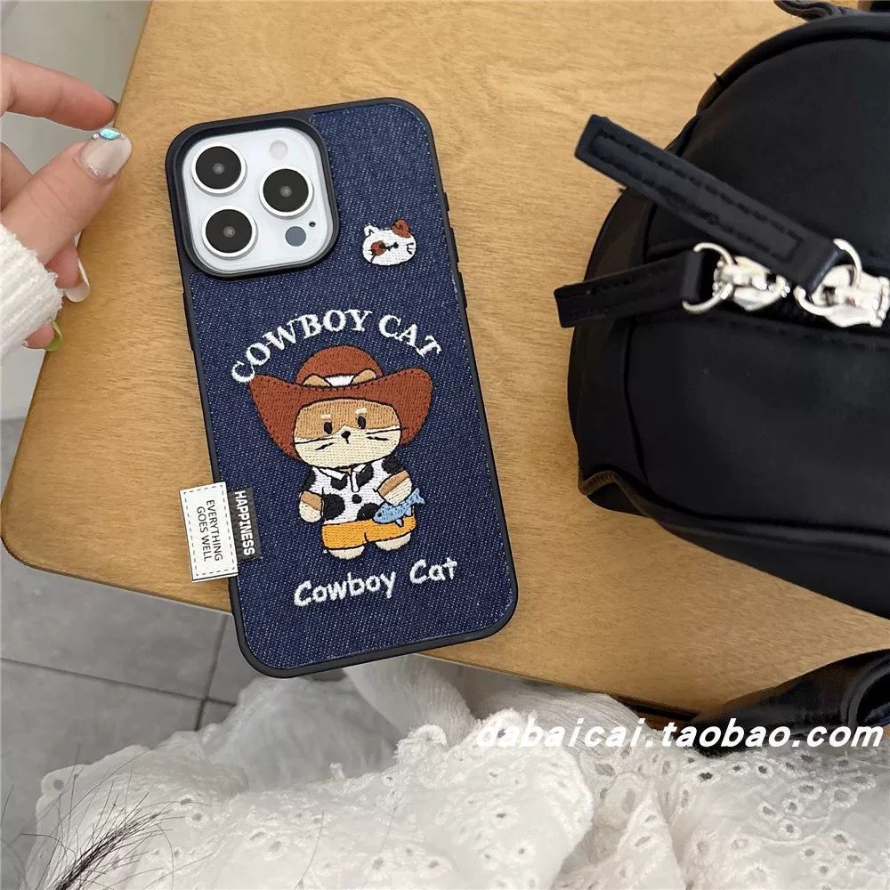 Cowboy Cat Jeans Case  16 15 14 13