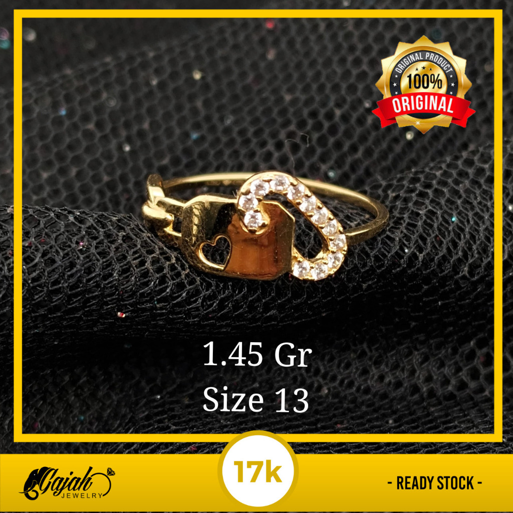 Cincin Emas 17K - Toko Emas Gajah Online - 1.45 Gr - 7302