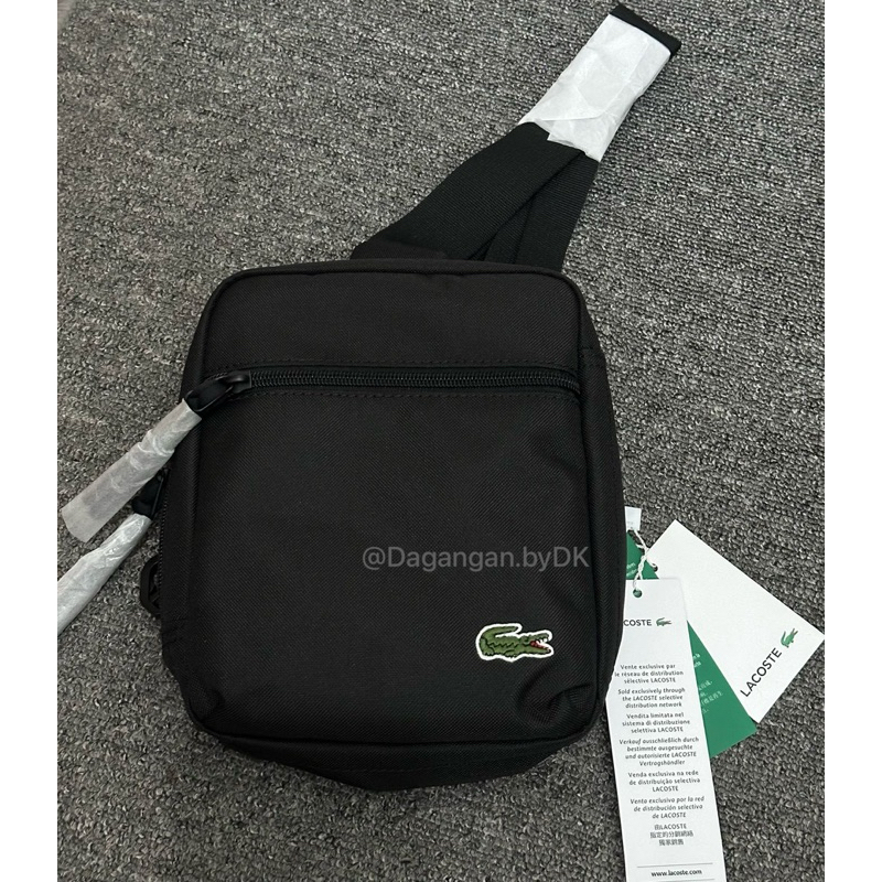Tas Lacoste Sling Bag Original 100% Full Black (Limited)