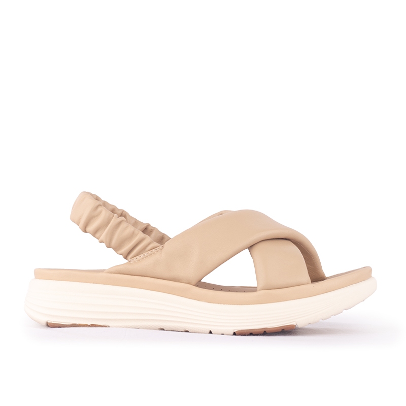 Sandal Strap Sling Back Wanita Casual Gino Mariani Brianna Apricot