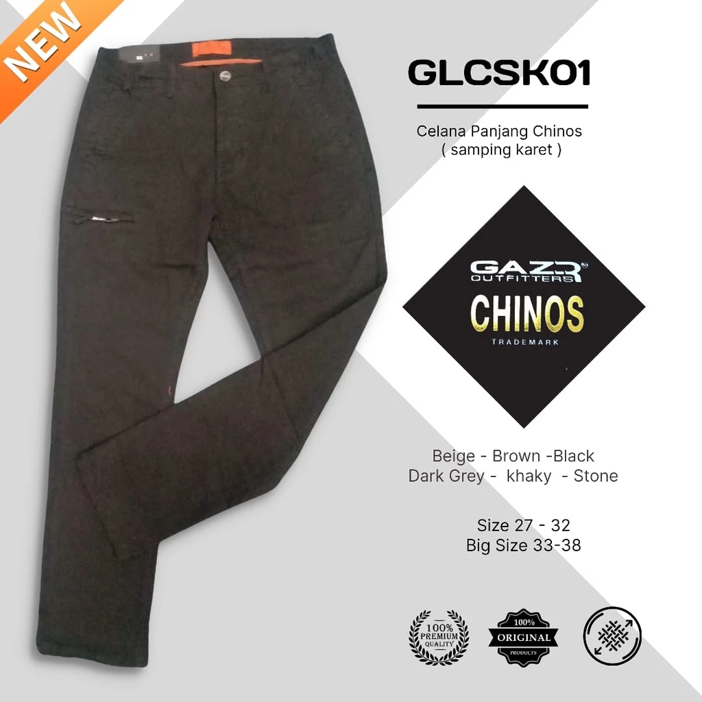 Gazr Celana Panjang Chinos (samping karet) GLCSK01