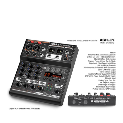 mixer ashley small berry original 4 channel bluetooth MIXER MINI ASHLEY