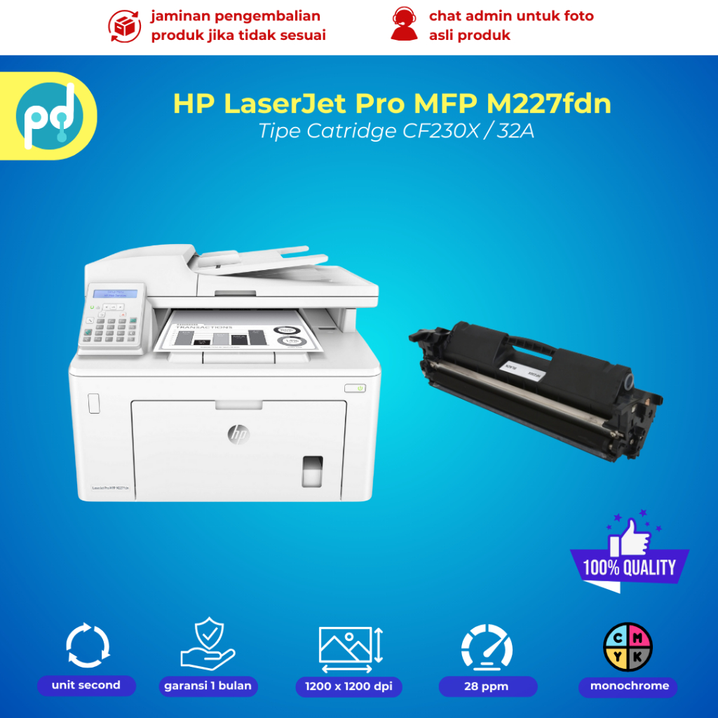 printer hp LaserJet pro M227FN bekas