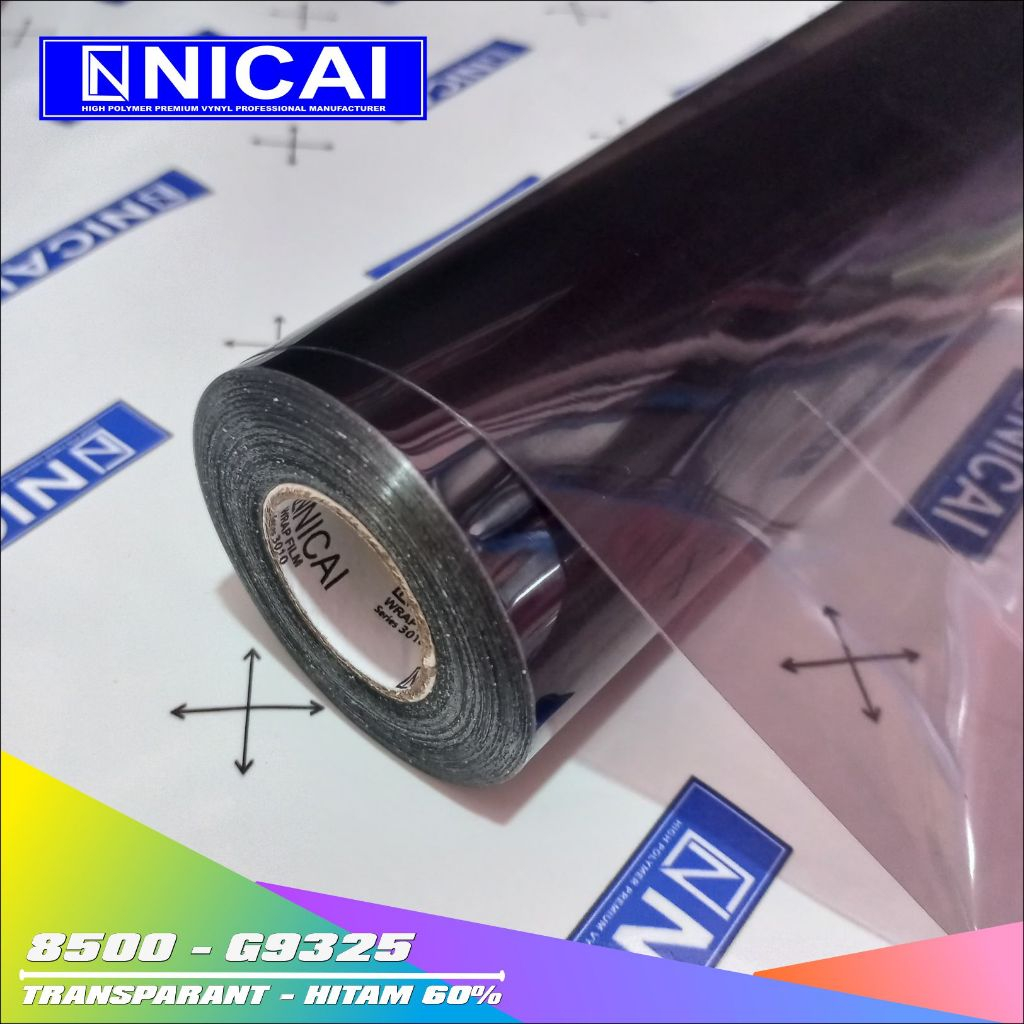NICAI VPF Transparan 3 Layer Scotlite Lampu Motor Transparan Hitam 60%