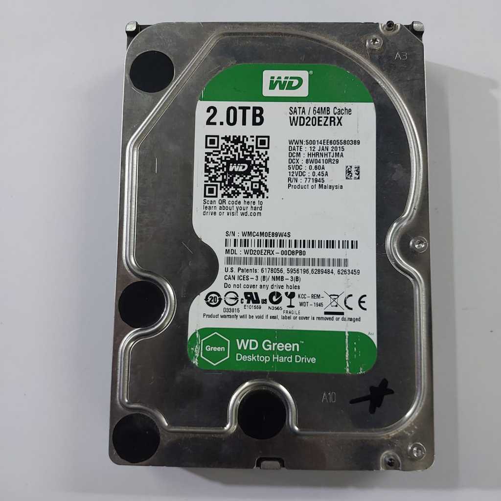 Hard Disk HD HDD Hardisk Harddisk 2TB WD Green 3.5inch Sata Internal Second ORI