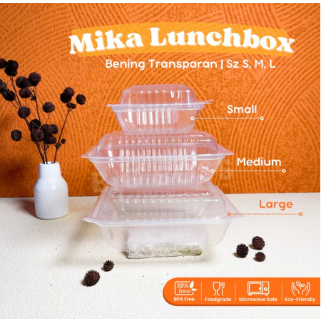 [25PCS] Mika Kotak Makan Plastik Food Grade / Food Pack Kotak Kemasan Makanan / Lunch Box Plastik