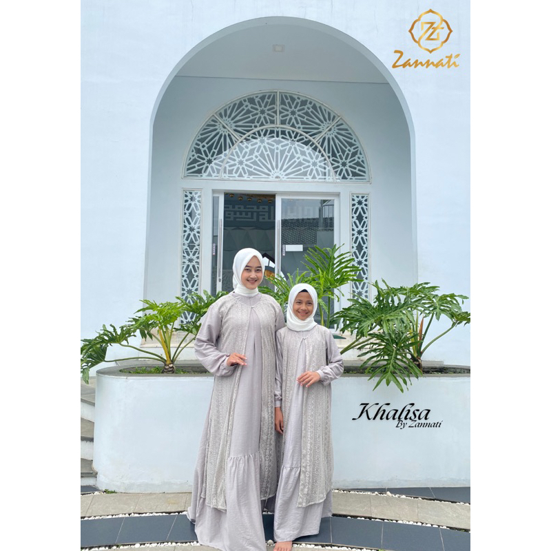 Gamis Couple Ibu & Anak Gamis Tanggung Dress Outer Brukat Gamis Lebaran 2026