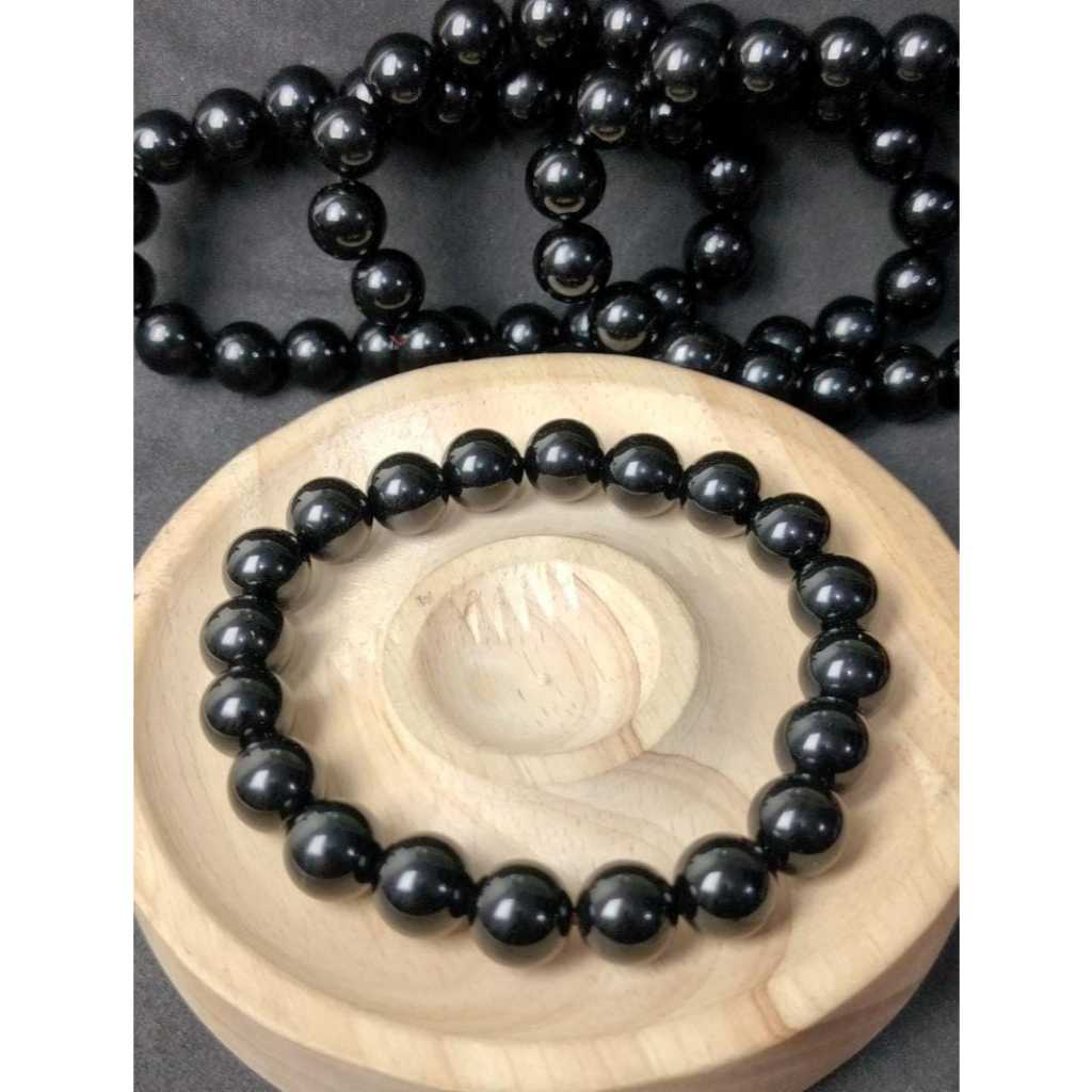 Gelang Black Obsidian Natural 10 mm Top Grade