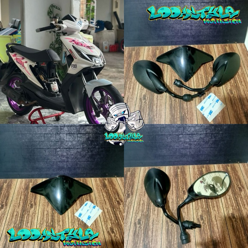 PAKETAN VISOR PLUS SPION X1 BEAT KARBU OLD / PAKETAN WINSHIELD PLUS SPION X1 BEAT KARBU OLD