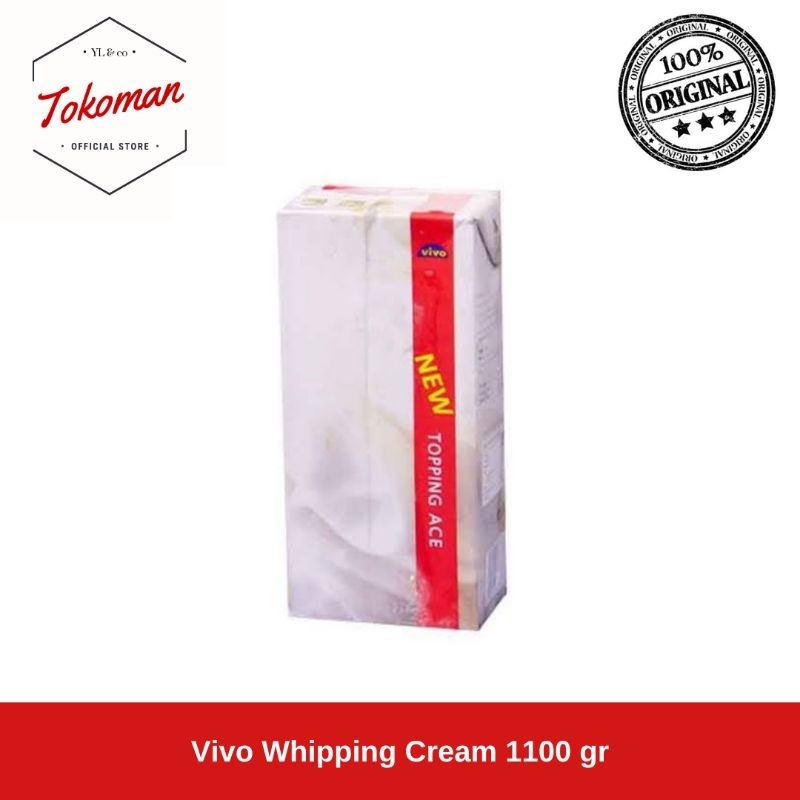 

(GRAB/GOJEK) Vivo Topping Ace Whipping Cream 1.1 kg / 1100 gr - 1 KARTON