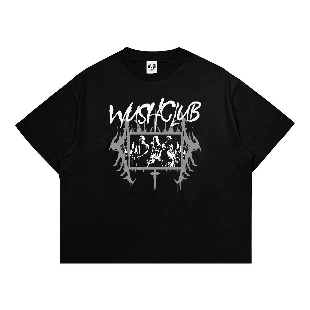 WUSH CLUB BOXY FIT TEE BAJU KAOS DISTRO PRIA WANITA OVERSIZE COTTON COMBAD 24S COMPA