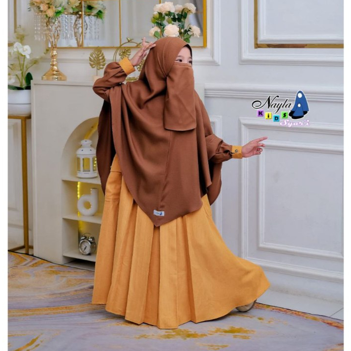 Adiva by Nayla kids Gamis Anak 3-13th Syari Polos Terbaru Nayla Kids Original Premium Quality