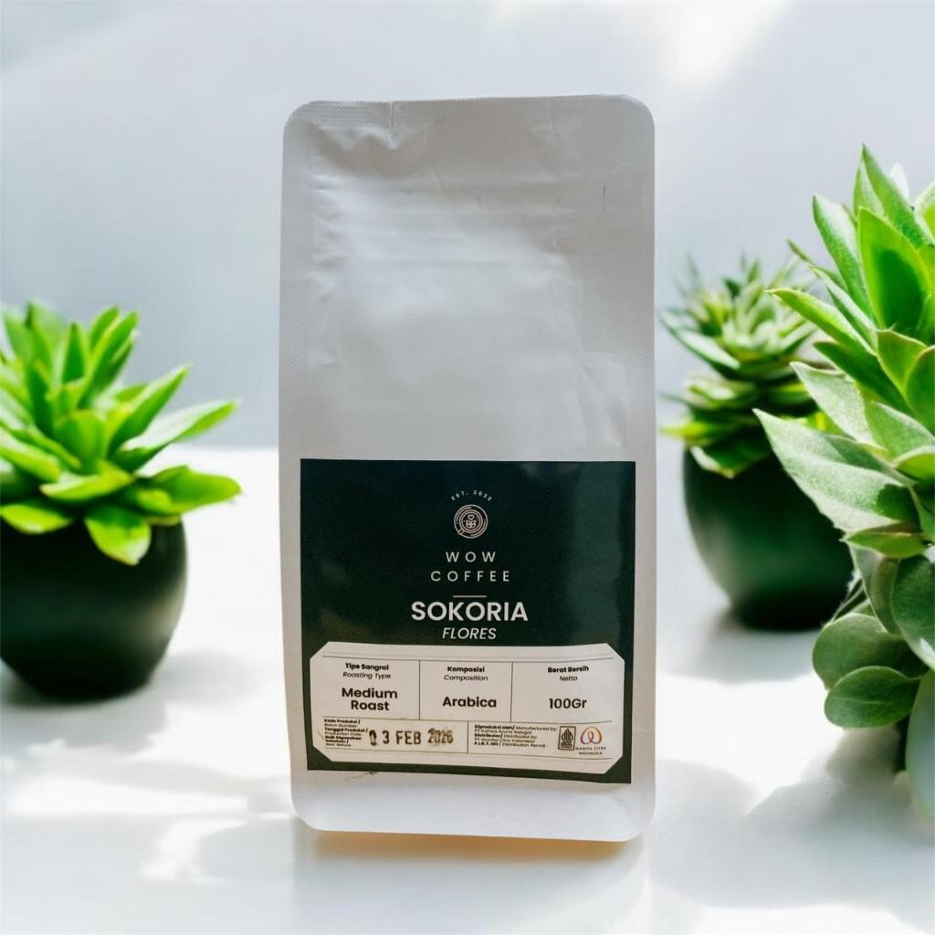 

Wow Coffee 500 gr Biji Kopi Premium Arabica Sokoria Flores Roasted Bean