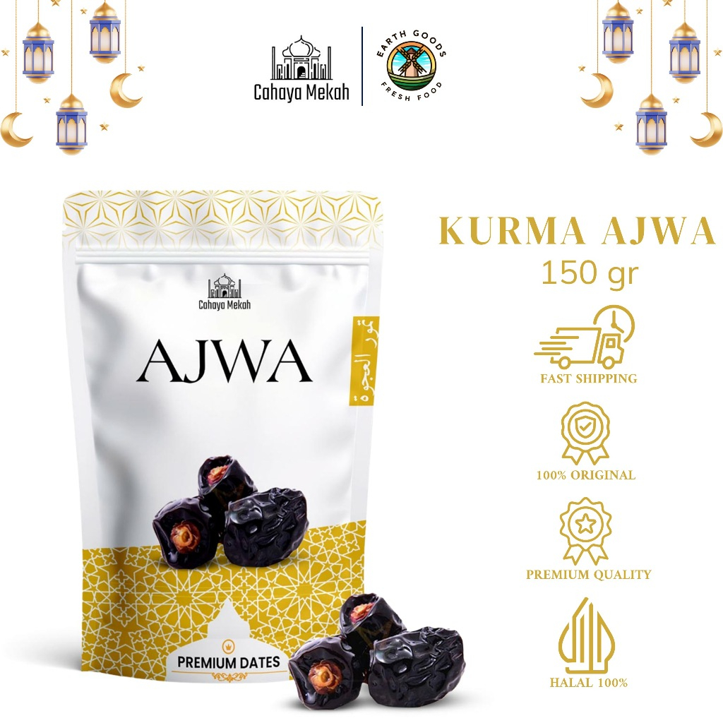 

Cahaya Mekah Kurma Ajwa Pouch 150gr Premium Original High Quality