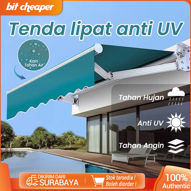 NEW Bit cheaper- Awning Gulung Kanopi Lipat 3 /2/4Meter Kanopi Buka Tutup Manual dan