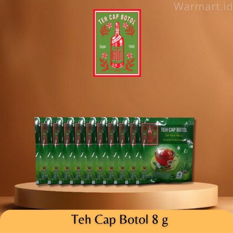 

Teh Celup - Teh Cap Botol Hijau Melati 8g isi 4 kantong teh ×10 pcs