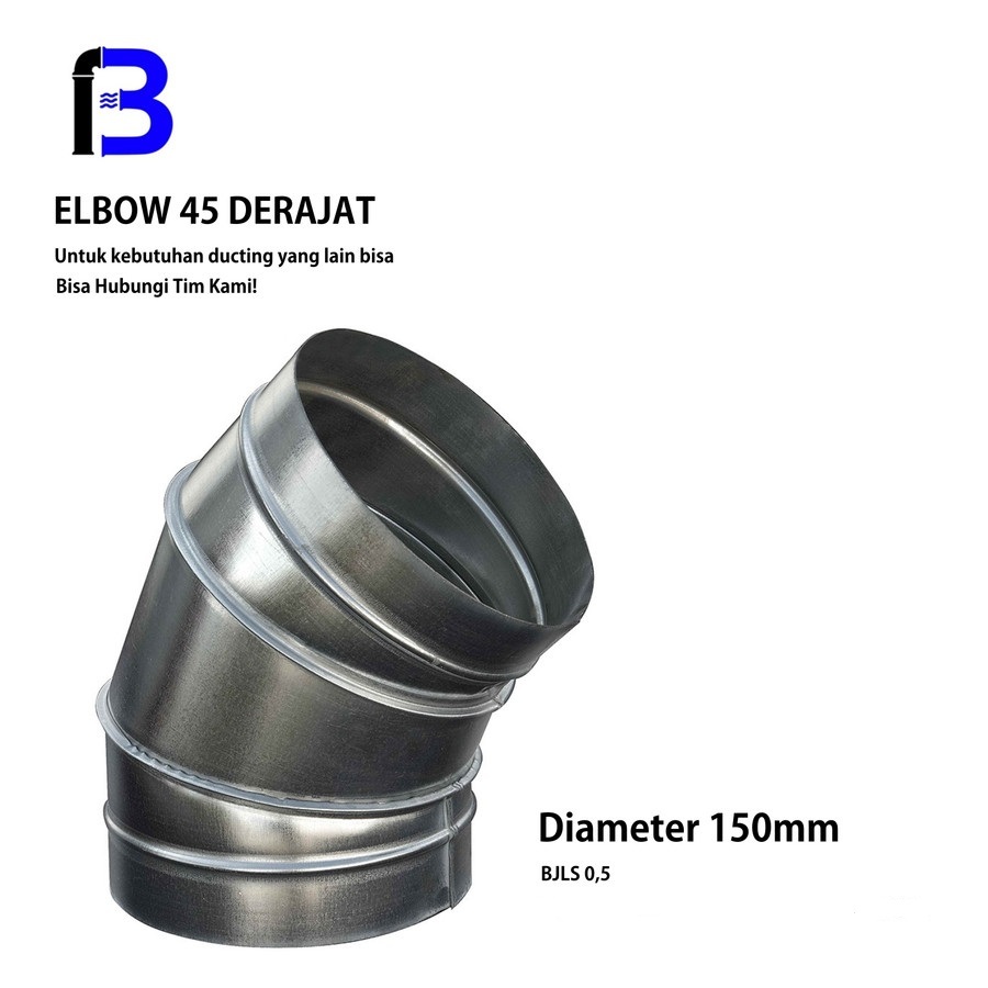 ELBOW Ducting 45 Derajat BJLS 0,5 - 8 Inch