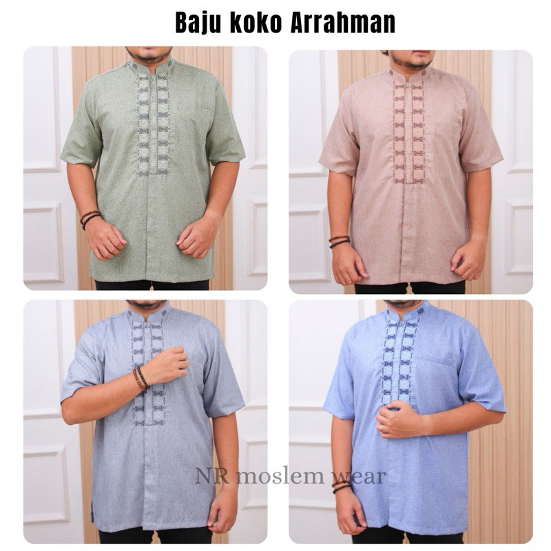 ARRAHMAN ~BAJU KOKO PRIA LENGAN PENDEK , BAJU KOKO KATUN , KOKO BORDER , BAJU KOKO ADEM , KOKO PREMI