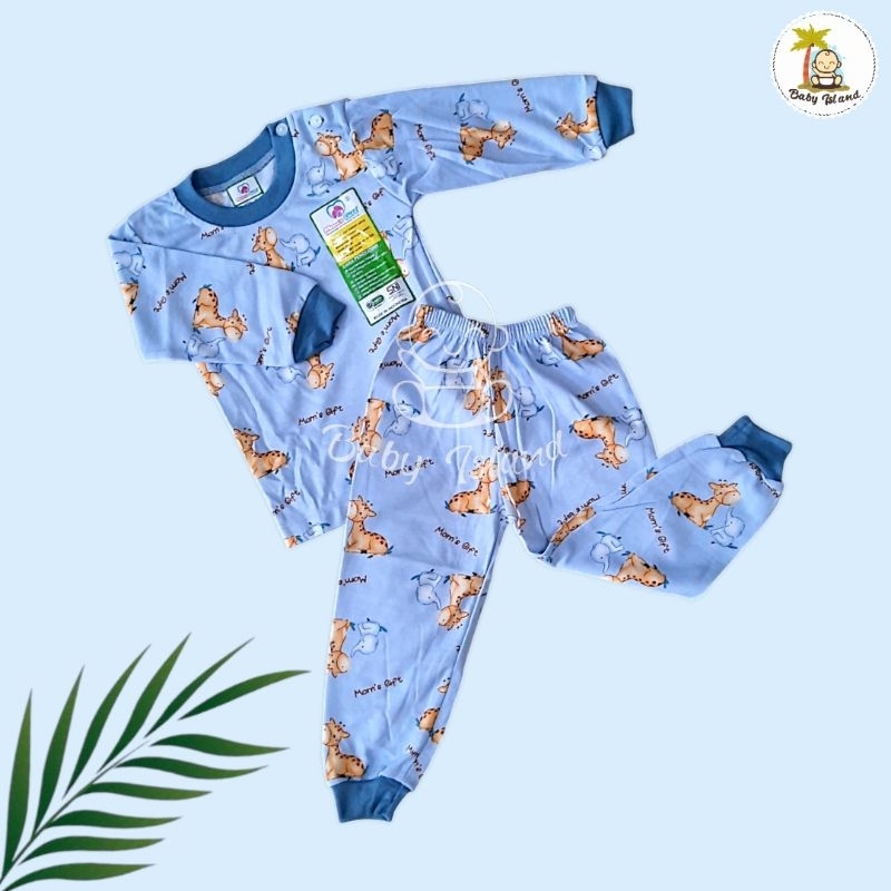 Moms Gift SETELAN BAJU ANAK BAYI KANCING PUNDAK CELANA PANJANG / PIYAMA BAJU TIDUR OBLONG ANAK LAKI 