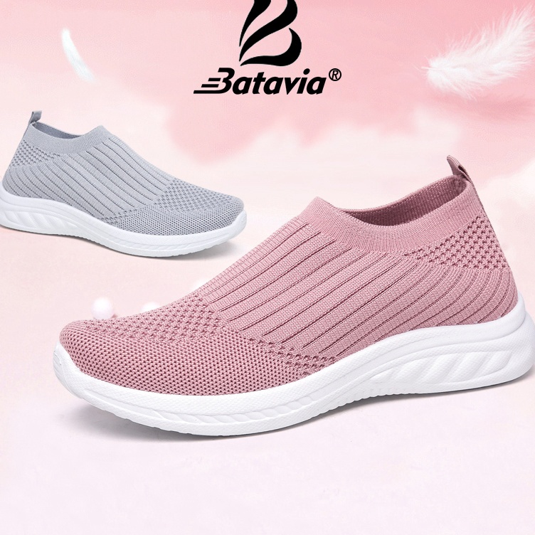 KODE I17K CODBatavia Baru Grosir Wanita Rajutan Sepatu Lembut Bernapas Sepatu Olahraga Tahan Aus Mah