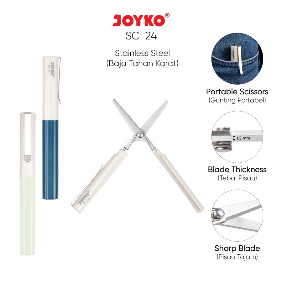 

Gunting Portable JOYKO SC-24 Blue, Green | Scissors