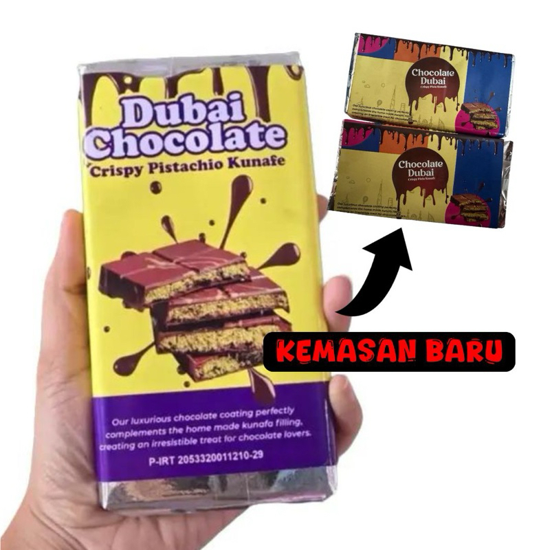 

Chocolate Dubai Original Crispy "PISTACHIO KUNAFE" Berat ±220 gr ,Size 16x8 cm ,Coklat Viral Tesedia varian Jar dan Mini