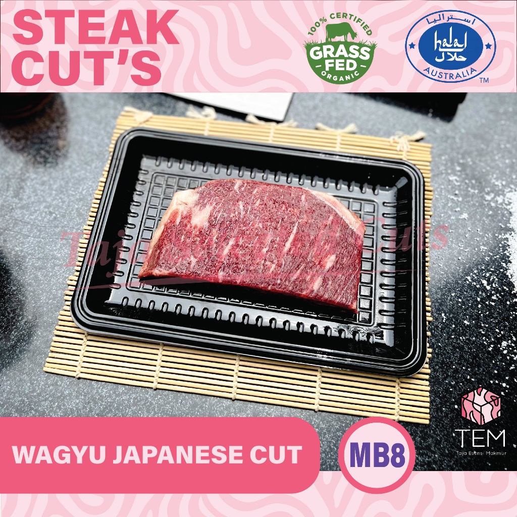 

Wagyu Japanese Steak Cut MB 8 (200-220 gr) Daging Premium Organik Grass-fed