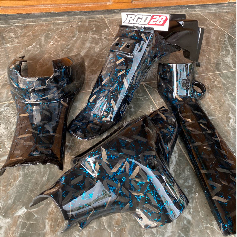 Body kasar set fizr original baru carbon forged kevlar warna biru