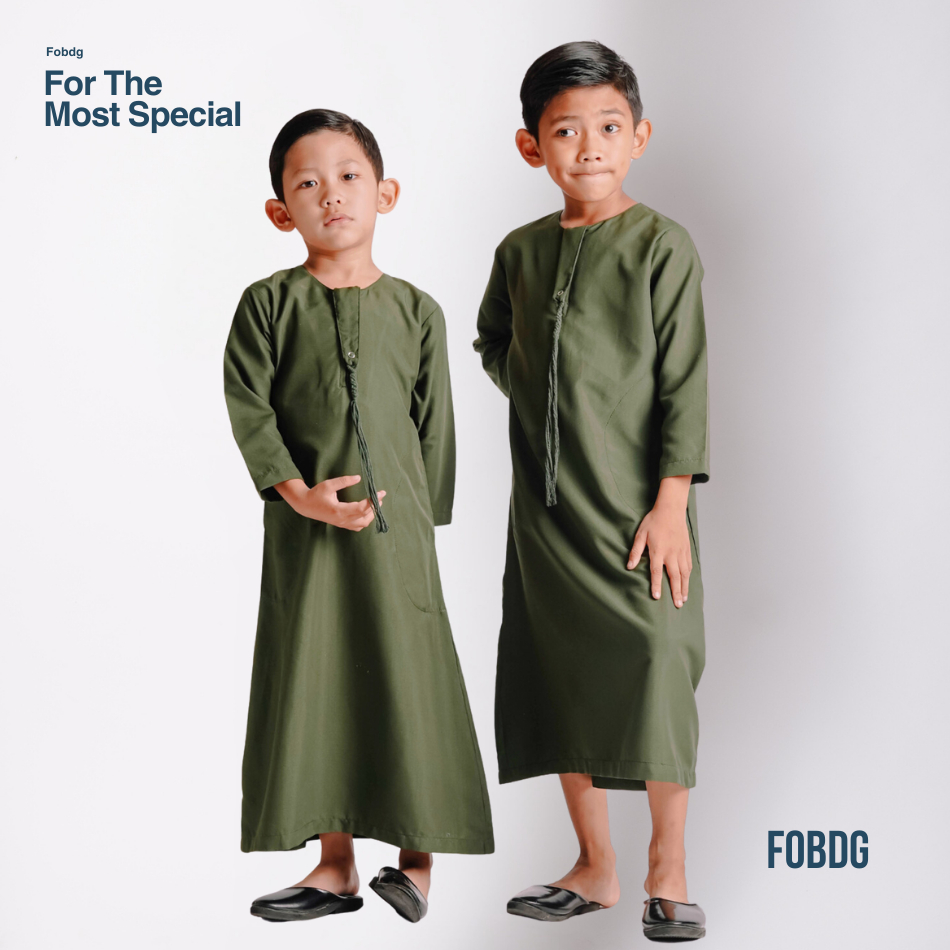 Fobdg Gamis Jubah Anak Kolaka Hijau Army