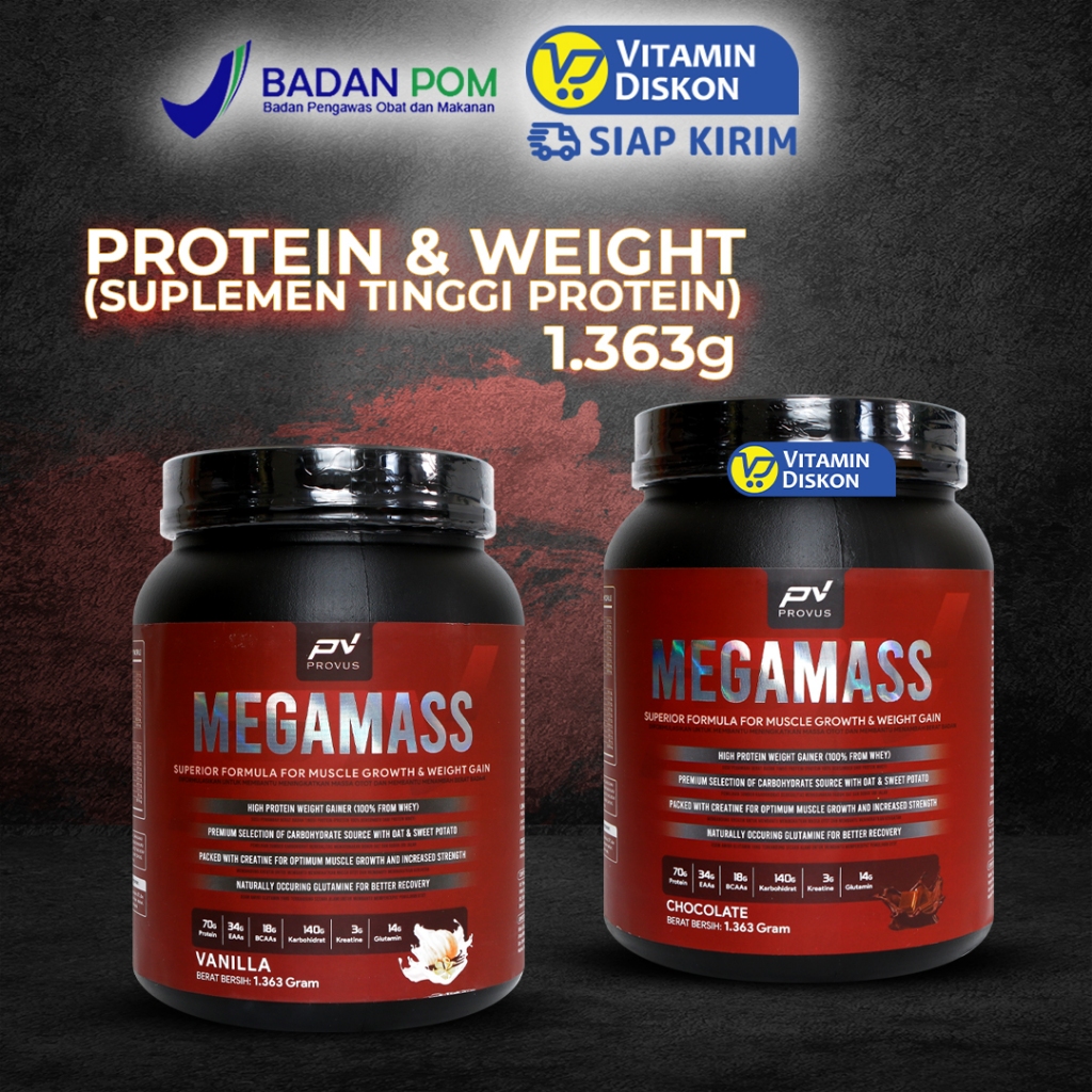 PROVUS MEGAMASS SUPERIOR FORMULA FOR MUSCLE GROWTH AND WEIGHT GAIN 3LBS