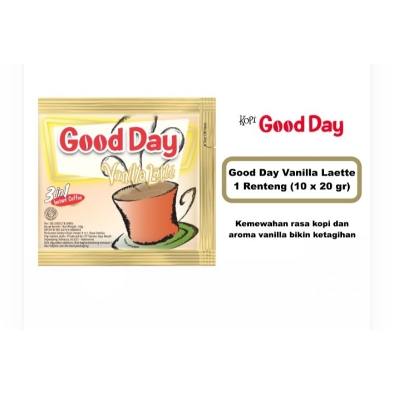 

Good Day Vanilla Latte 1 Renteng (10 x 20 gr)